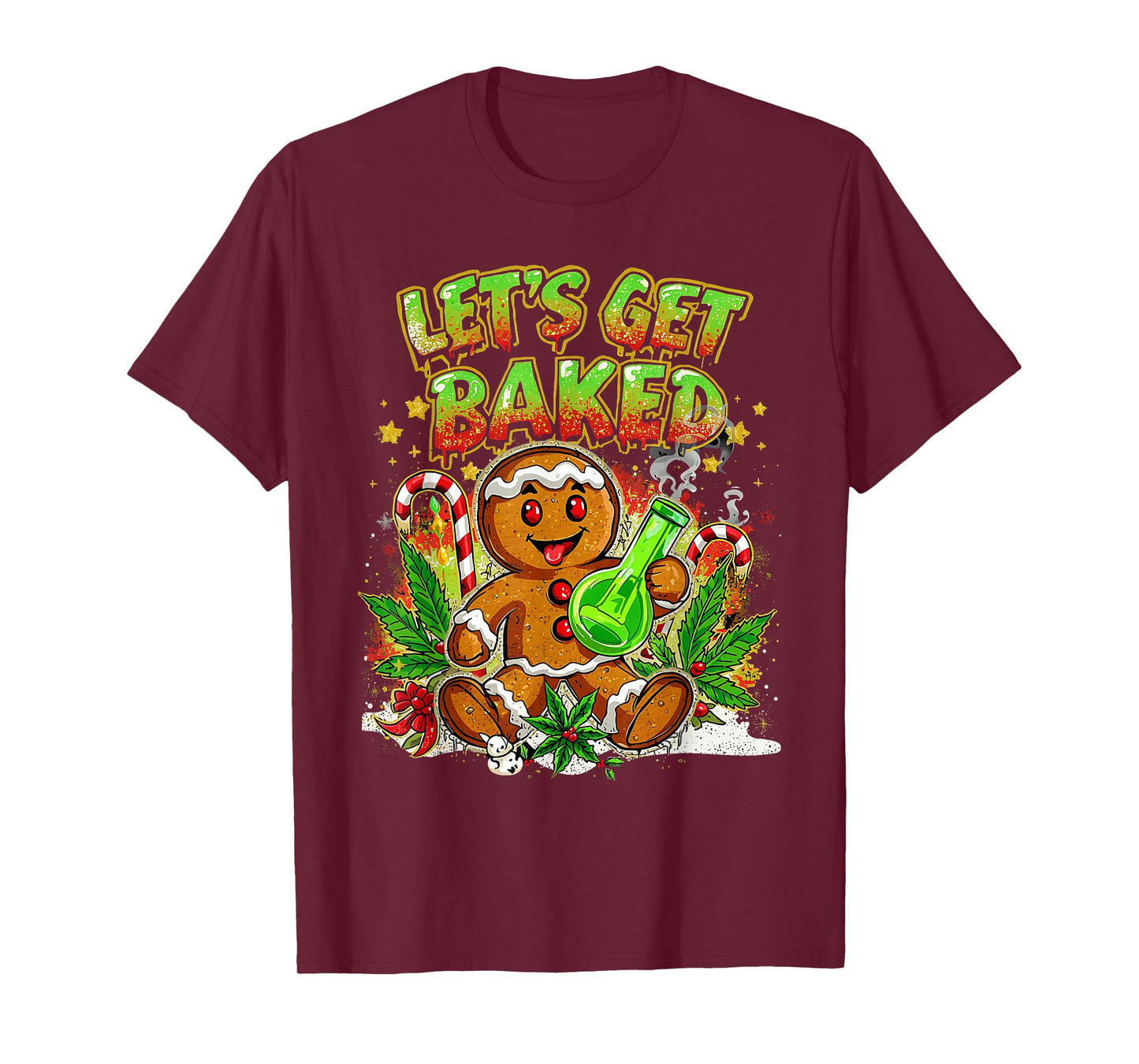 Let’s Get Baked Funny Gingerbread Christmas Design T-Shirt
