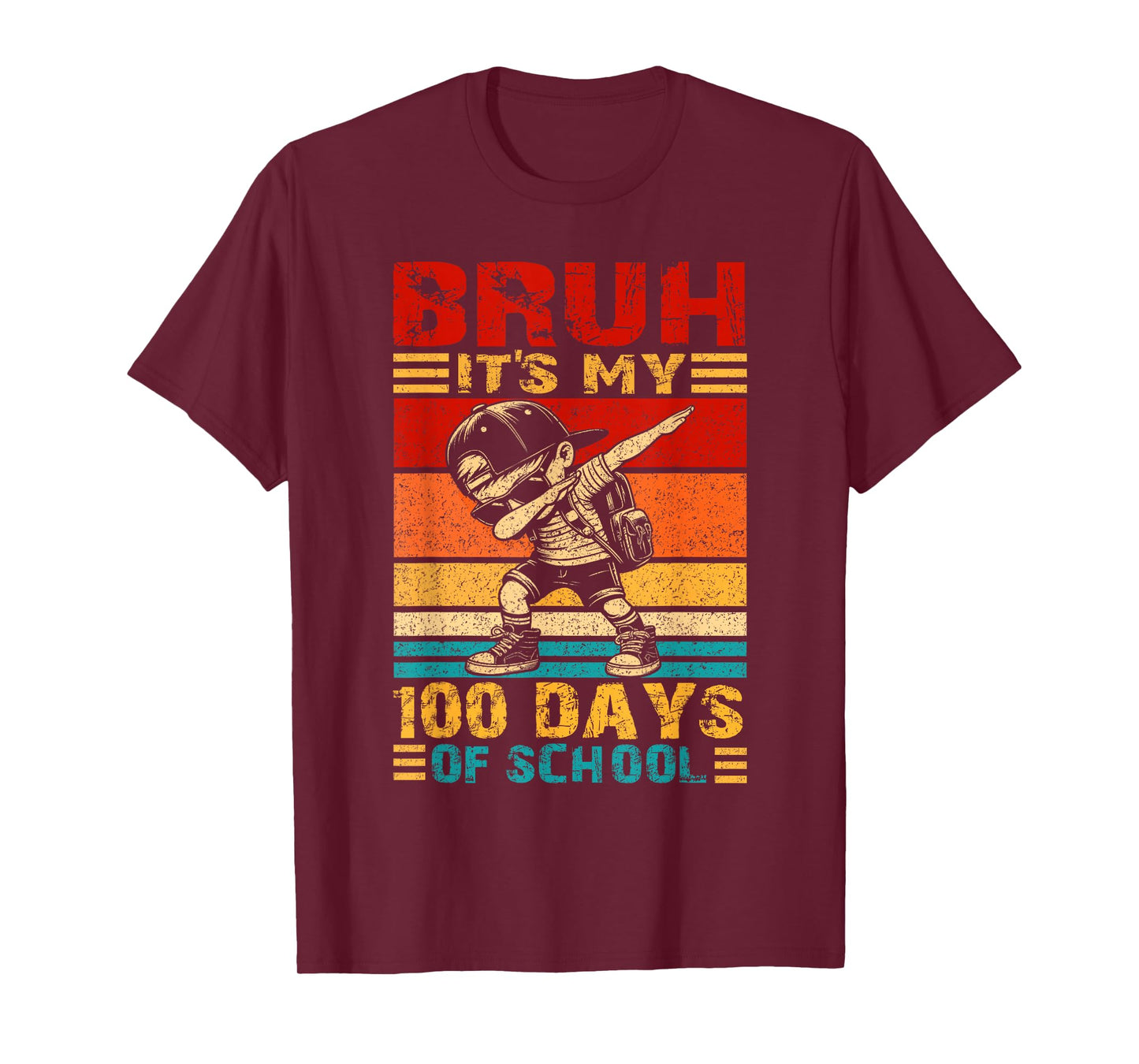Bruh It's My 100 Days of School Dabbing 100th Day Boys Kids T-Shirt