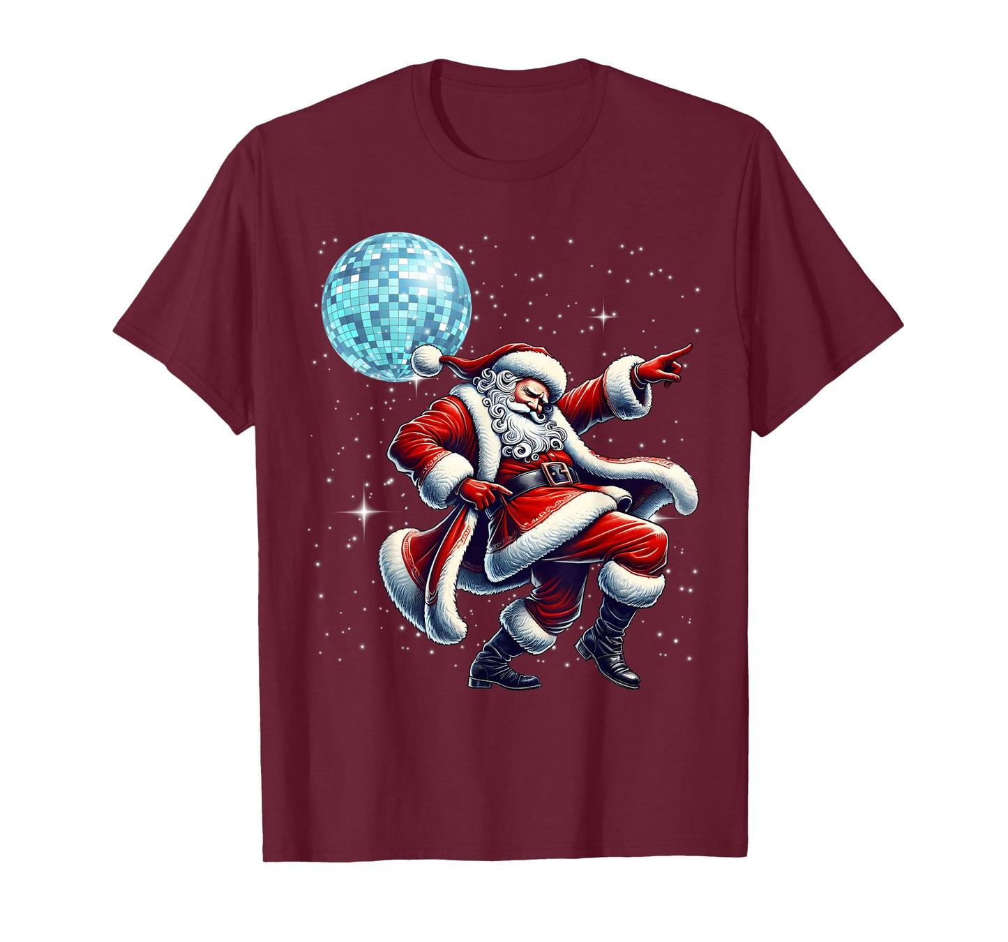 Disco Santa Christmas Nightclub Dancing Santa Claus Holiday T-Shirt