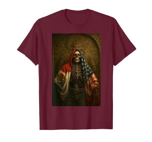 Mexican American Skull Flags T-Shirt