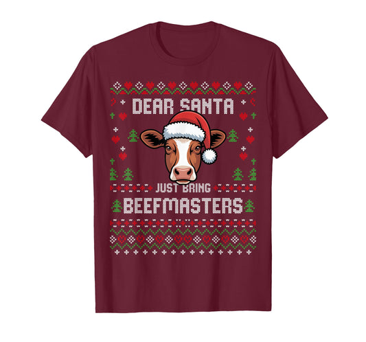 Beefmaster Cow Christmas Cattle Ugly Xmas Sweater Festive T-Shirt