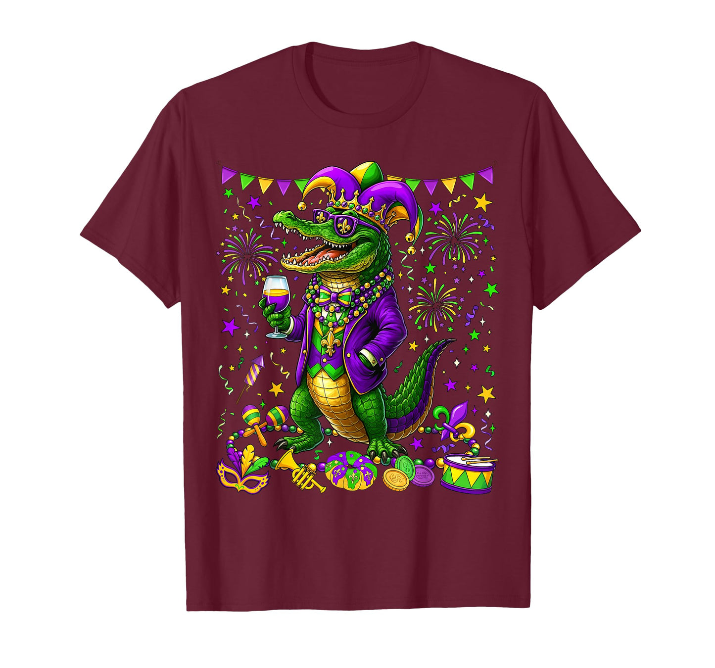 Mardigator Mardi Gras Alligator Costume Men Women Mardi Gras T-Shirt