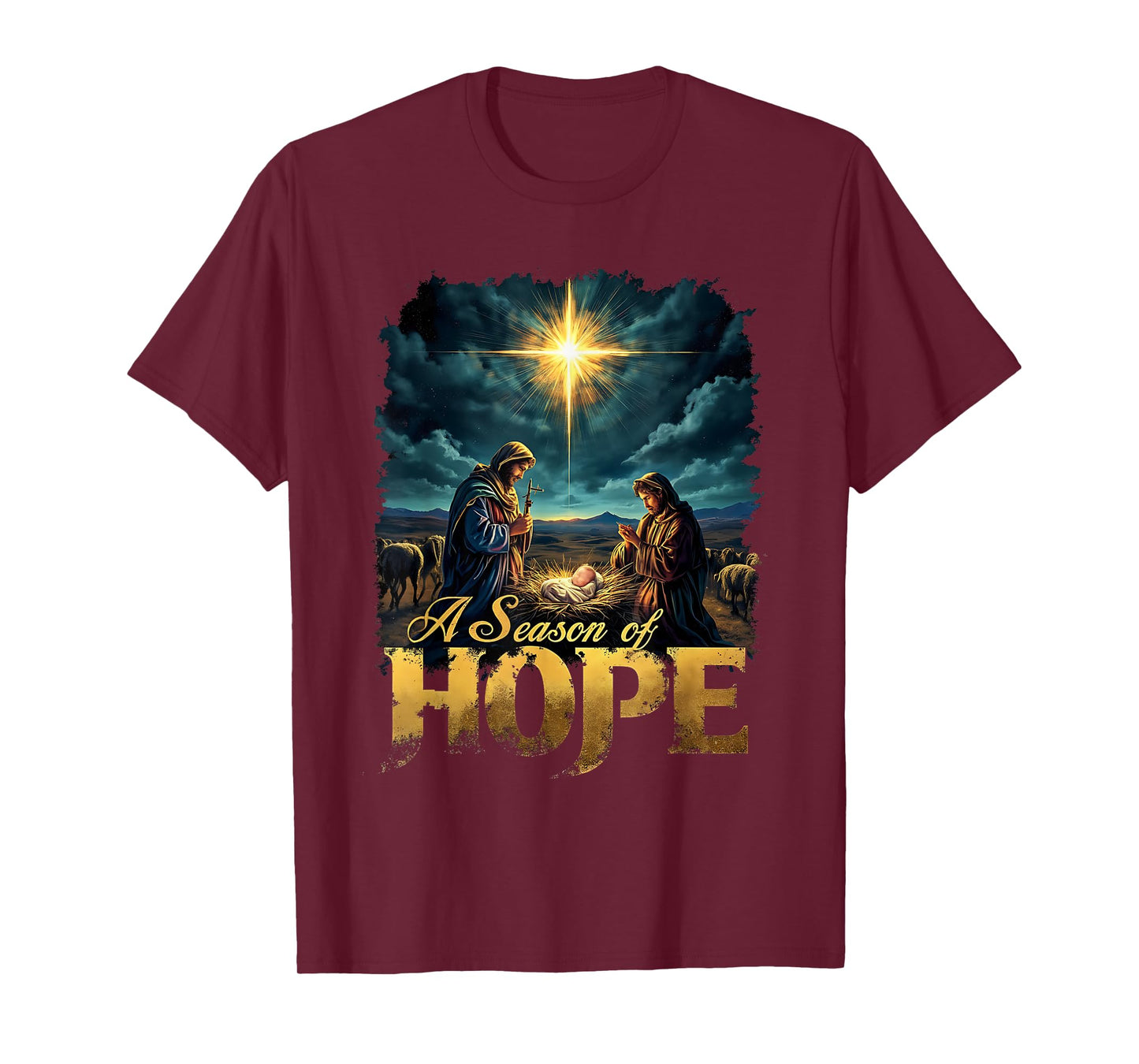 Vintage A Season of Hope Christmas Jesus Faith T-Shirt