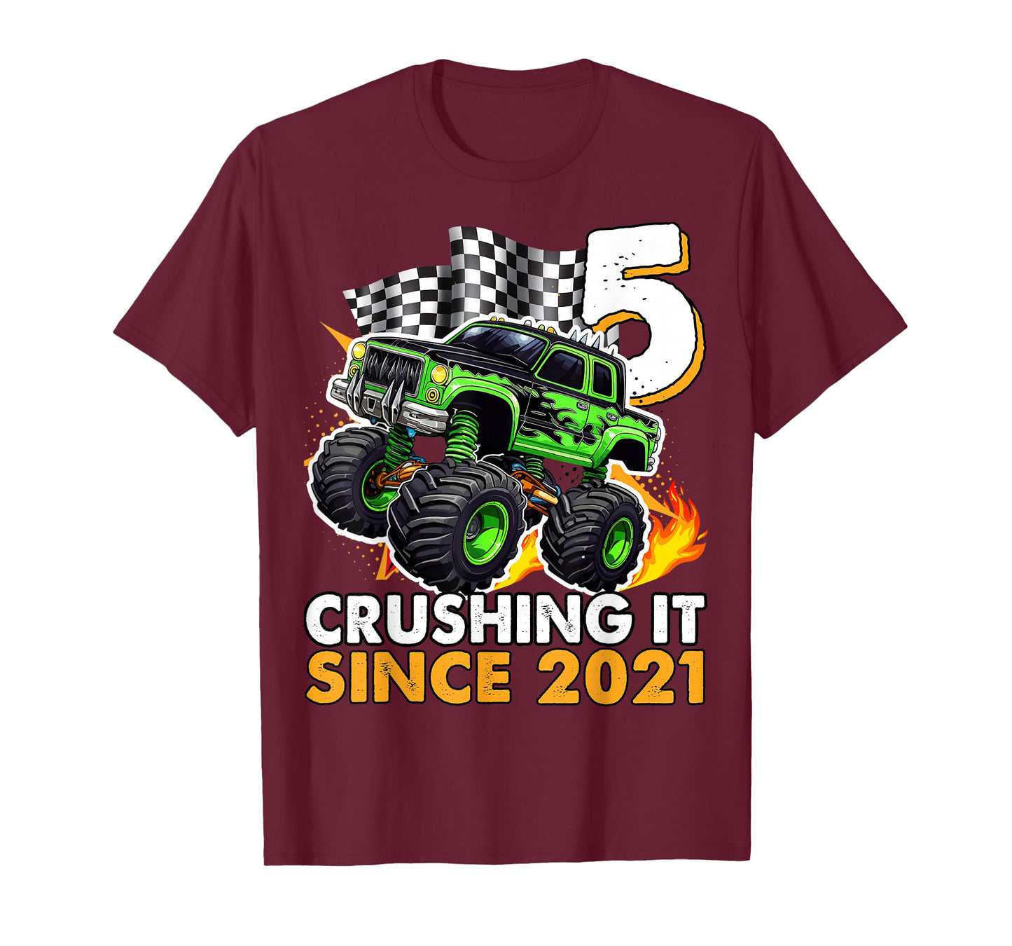 5 Year Old Monster Truck 5th Birthday boy T-Shirt