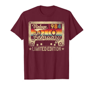 Vintage 1984 February 42 Years Old 42nd Birthday Men Women T-Shirt