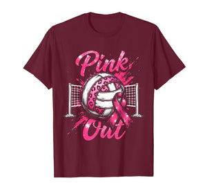 Matching Volleyball Breast Cancer 2025 Squad Support Ribbon T-Shirt