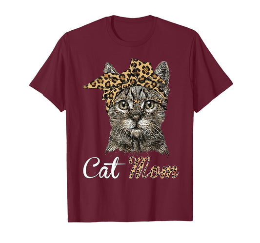 Funny Cat Mom Bow Cute Cat Lovers T-Shirt