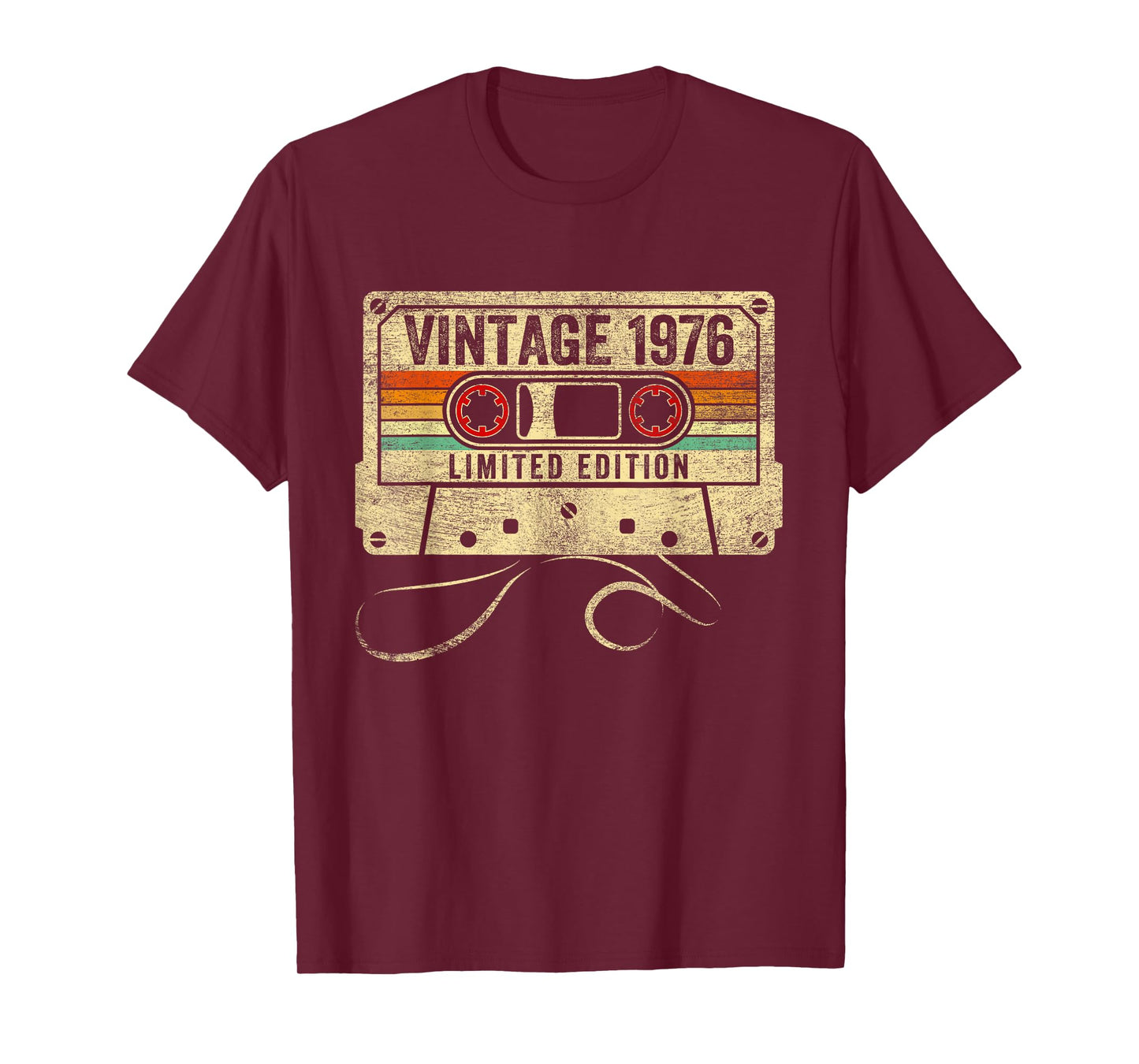 Vintage 1976 Limited Edition 50th Birthday Men Cassette Tape T-Shirt