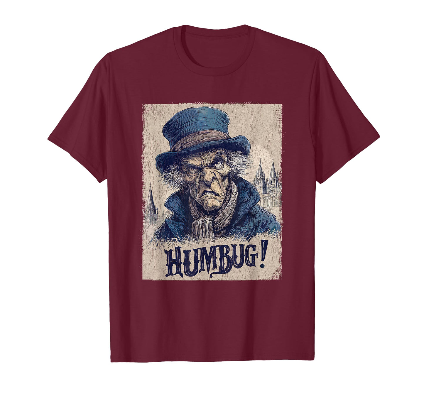 Funny Ebenezer Scrooge Humbug Vintage Grumpy Christmas Humor T-Shirt
