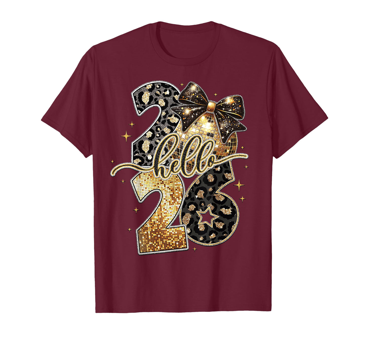 Hello 2026 Happy New Year Disco Ball NYE Countdown Party T-Shirt