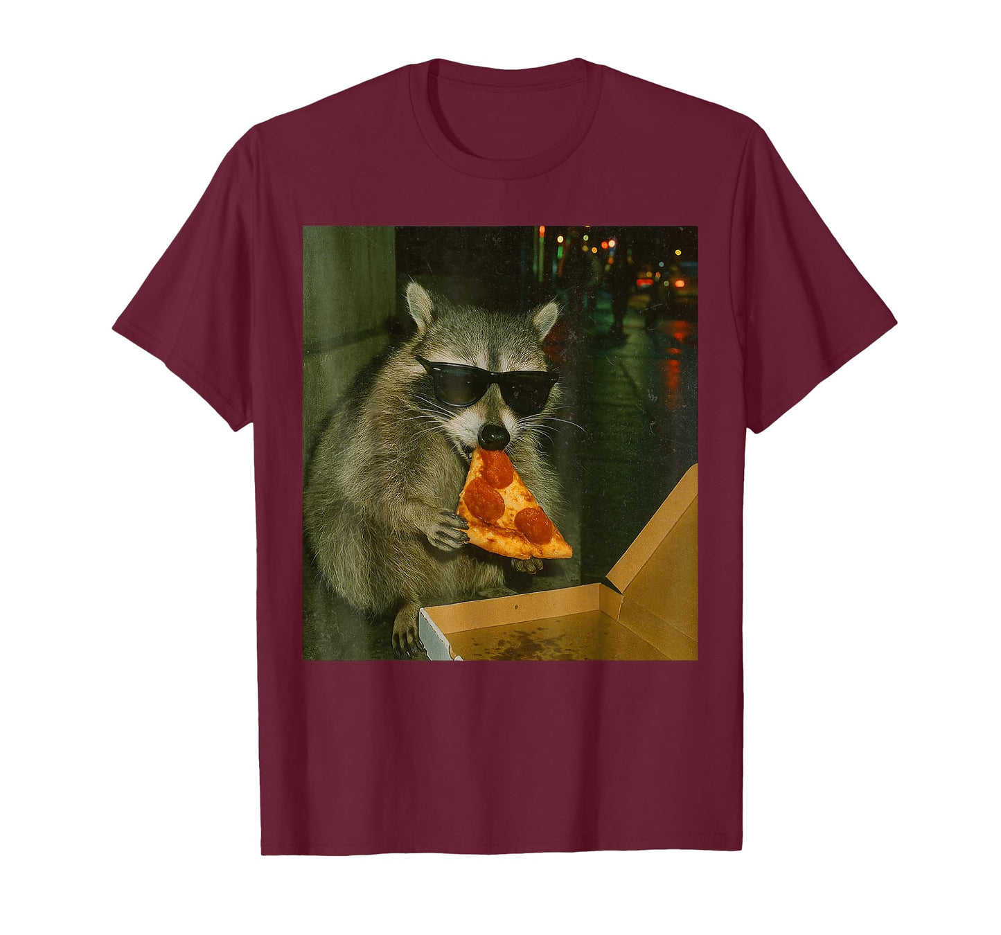 Raccoon Eating Pizza, Animal Meme T-Shirt