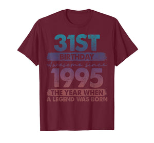31 Year Old Gifts Vintage 1995 Limited Edition 31st Birthday T-Shirt