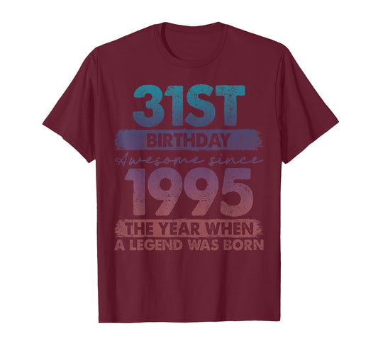 31 Year Old Gifts Vintage 1995 Limited Edition 31st Birthday T-Shirt
