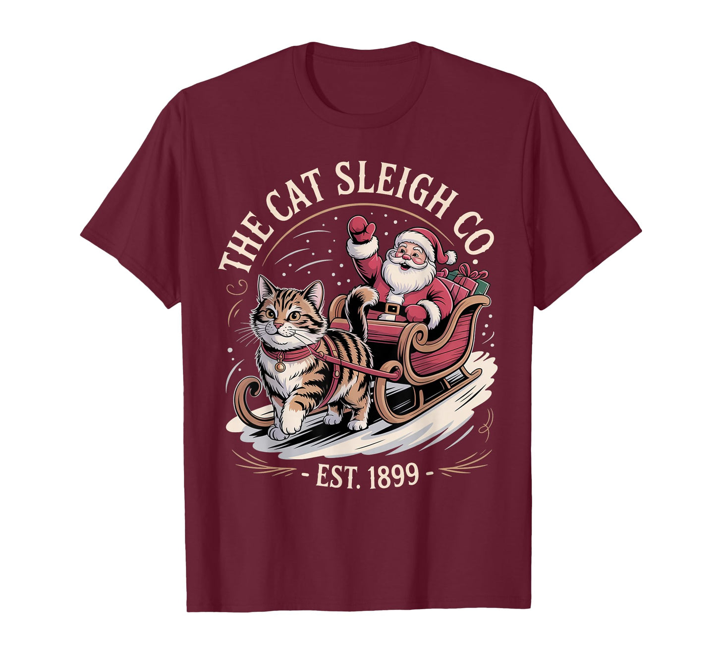 Funny Retro Christmas Cat T-Shirt