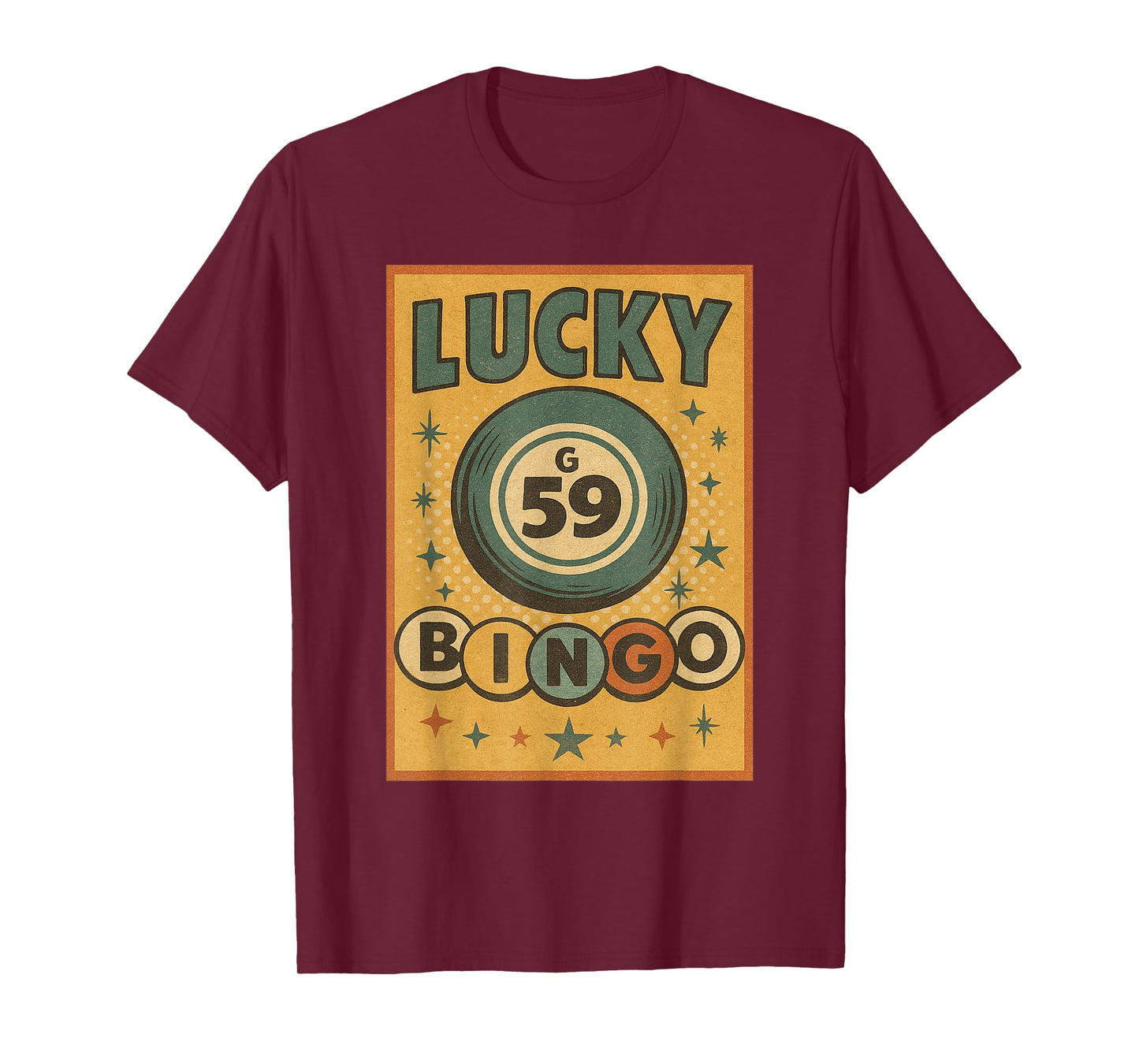 Lucky Bingo Number 59 Lucky Bingo Ball Bingo Vintage T-Shirt