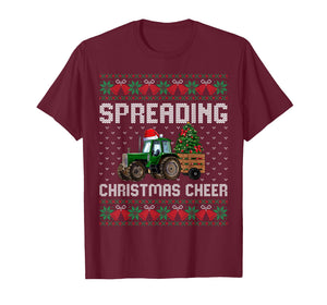 Spreading Christmas Cheer Farm Tractor Ugly Xmas Sweater T-Shirt