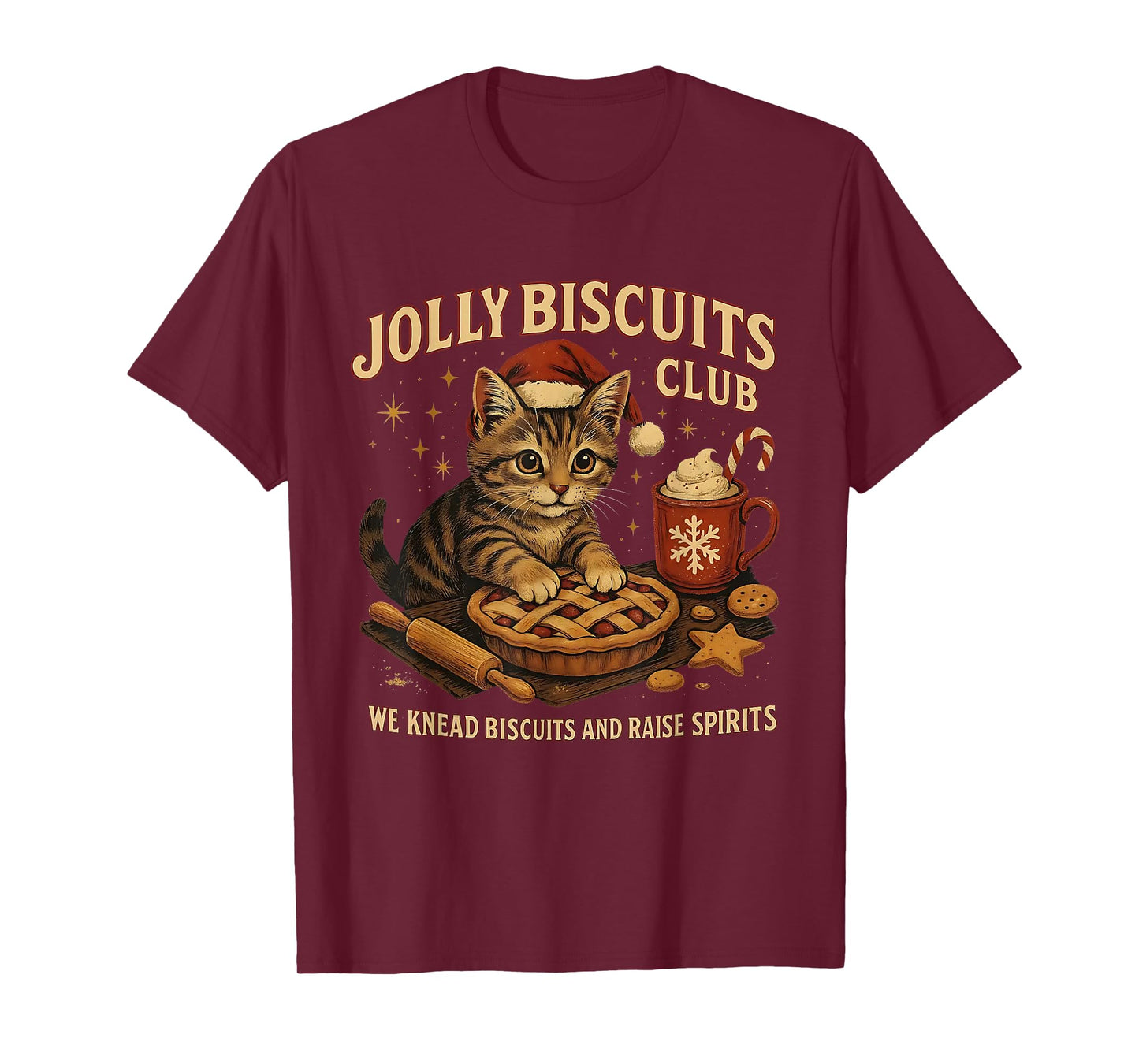 Jolly Biscuits Club We Knead Cat Xmas T-Shirt