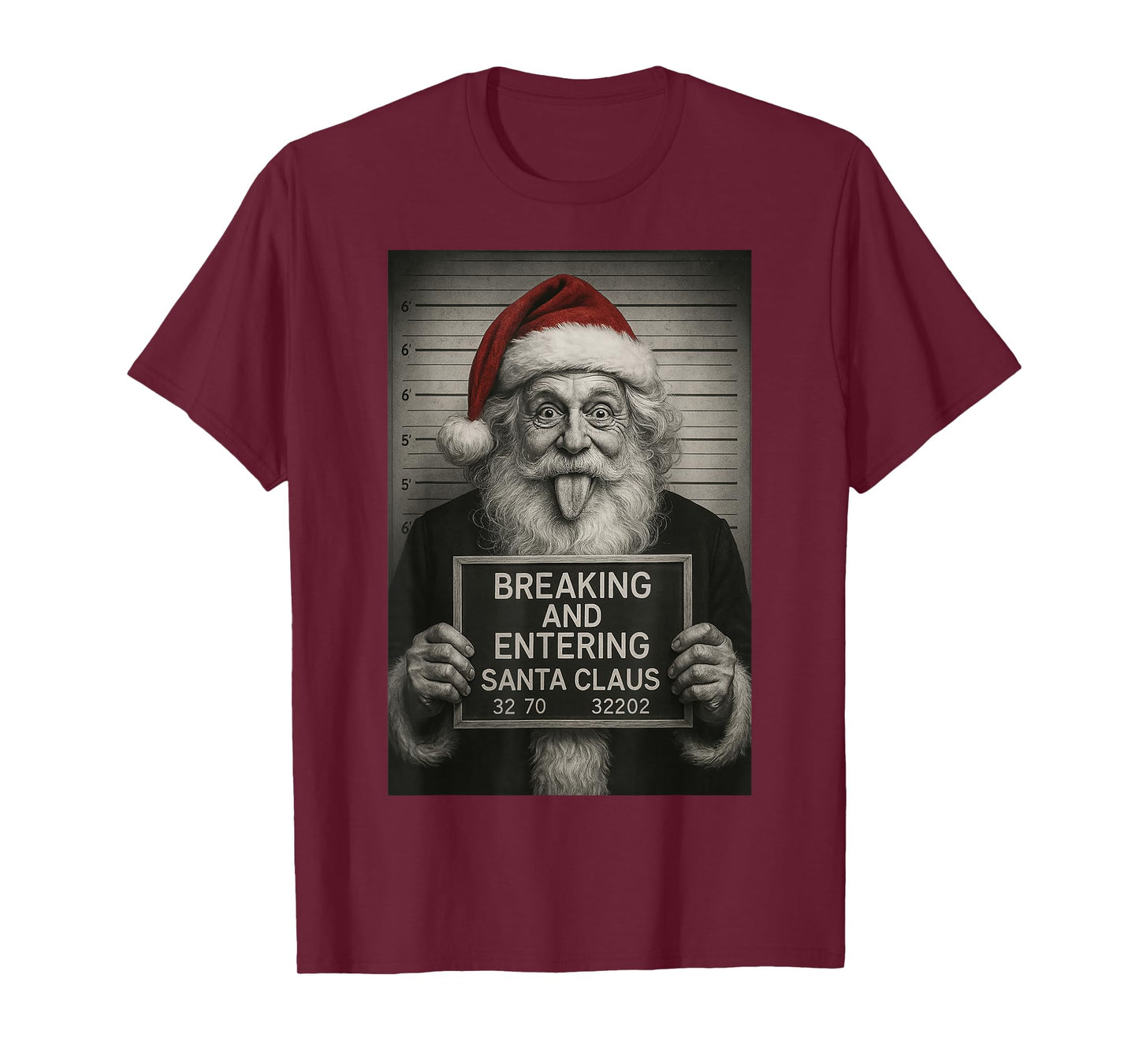 Funny Santa Claus Mugshot Christmas – Santa Xmas T-Shirt