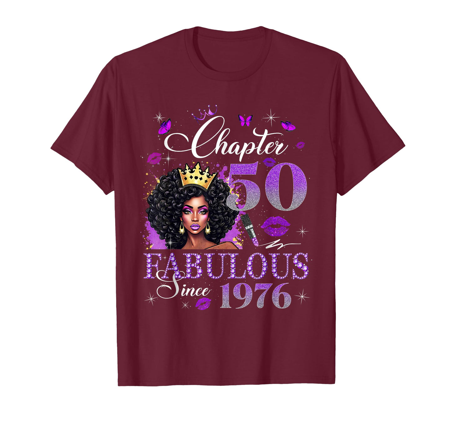 Chapter 50 Fabulous Since 1976 Black Queen Diamond T-Shirt