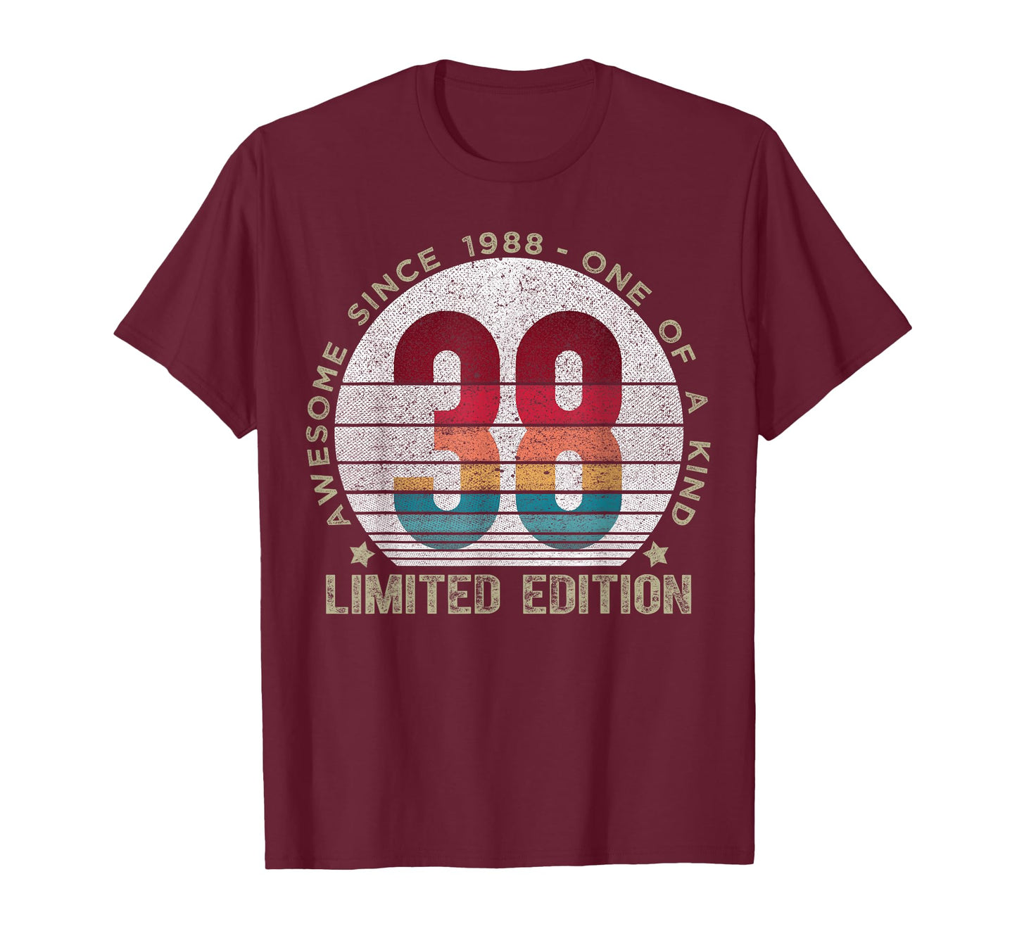 38 Year Old Gifts Vintage 1988 Limited Edition 38th Birthday T-Shirt