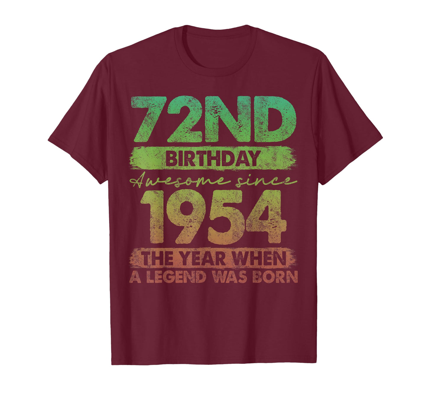 72 Year Old Gifts Vintage 1954 Limited Edition 72nd Birthday T-Shirt