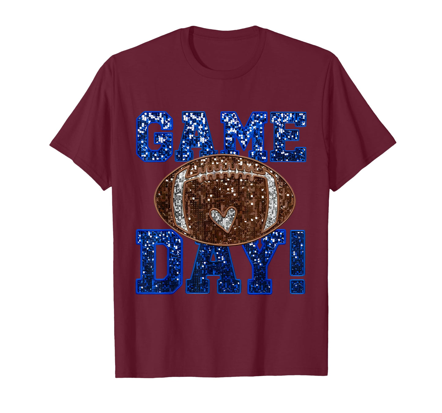Blue Game Day Football Mom Team Sports Lover Boys Girls Kids T-Shirt