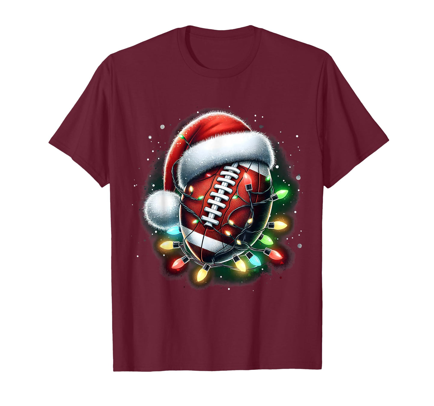 Santa Sports Design for Men Boys Christmas Football Player T-Shirt