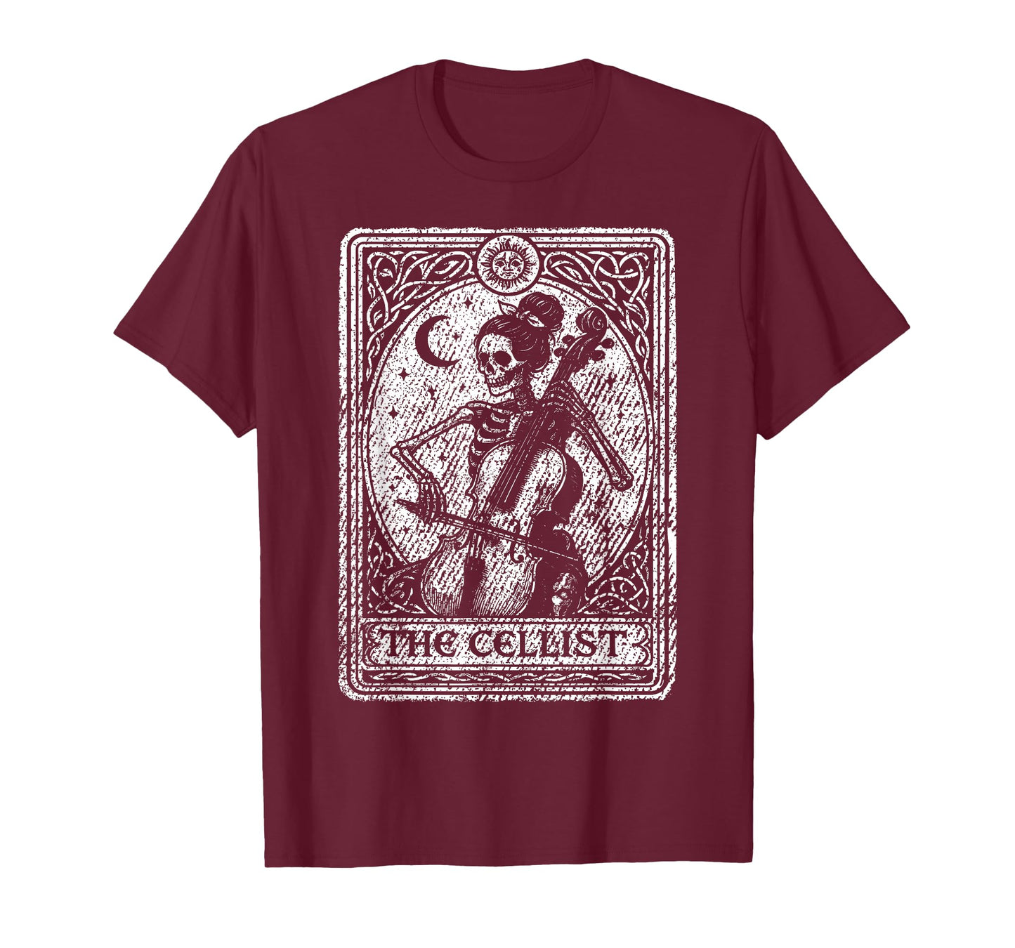 Cellist Tarot Card Skeleton Cello Player Music Teacher T-Shirt