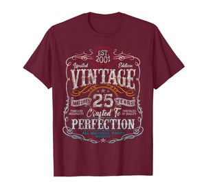Vintage 2001 Limited Edition Shirt 25 Year Old 25th Birthday T-Shirt