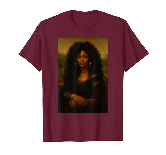 Black Mona Lisa Afro African American Melanin Black History T-Shirt