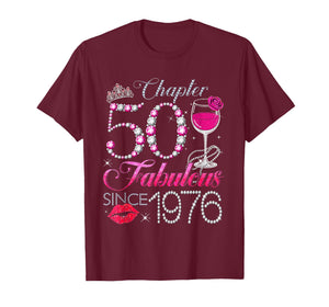 Chapter 50 Fabulous Since 1976 50th Birthday Queen Diamond T-Shirt