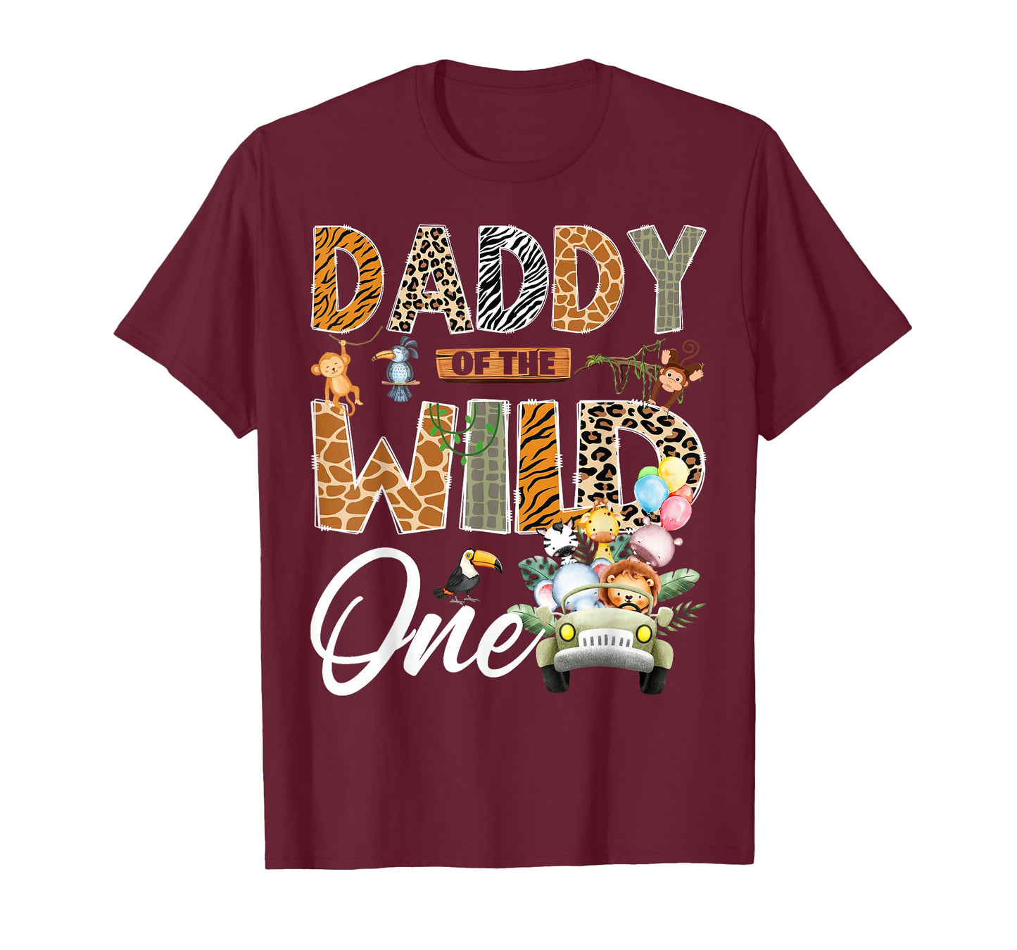 Daddy of The Wild One 1st Birthday Boy Safari Jungle T-Shirt