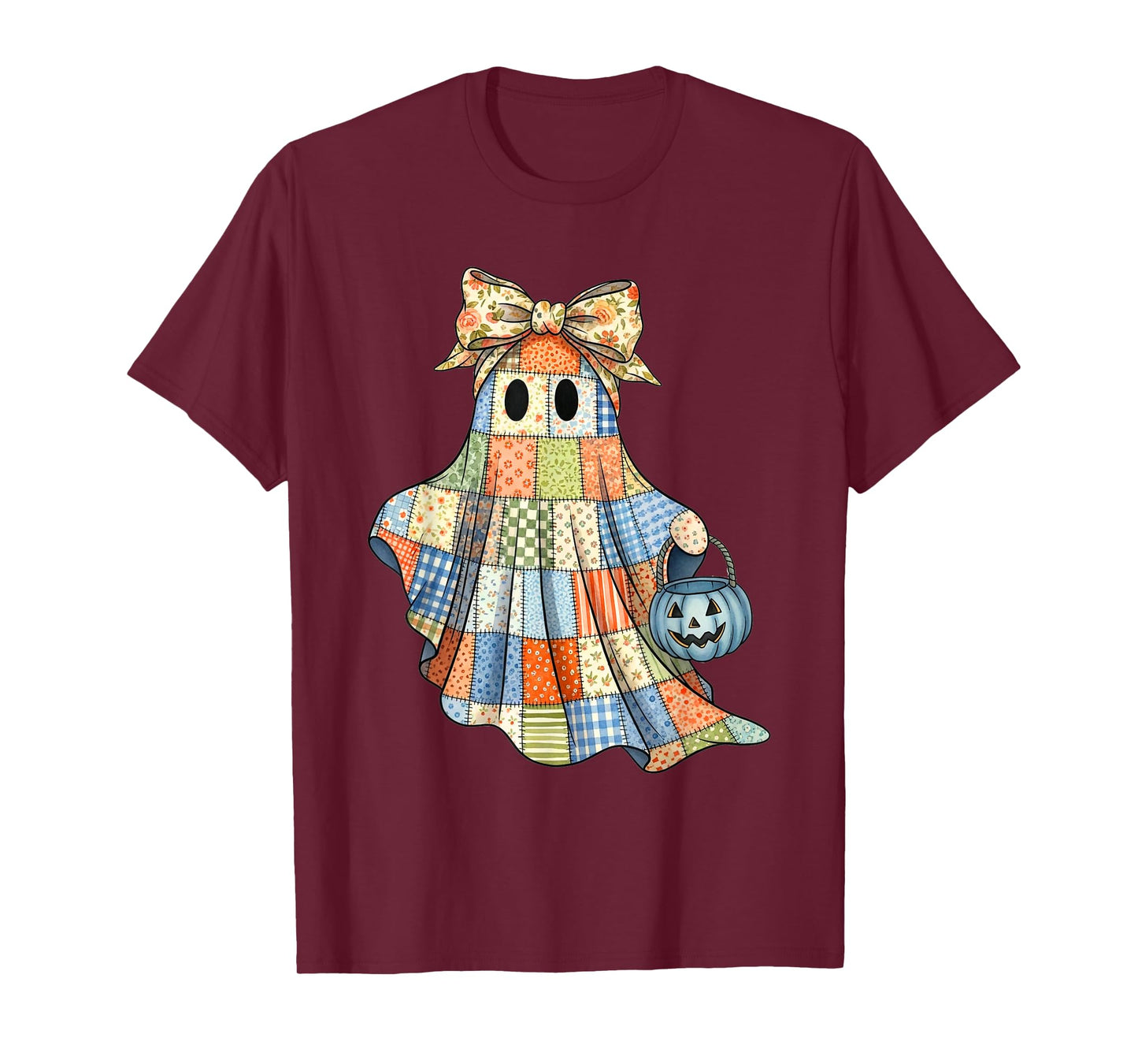 Patchwork Quilter Fall Ghost Bow Quilt Block Autumn Quilting T-Shirt