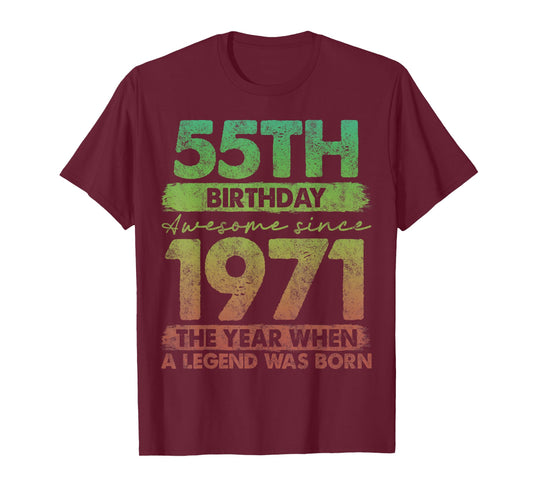 55 Year Old Gifts Vintage 1971 Limited Edition 55th Birthday T-Shirt
