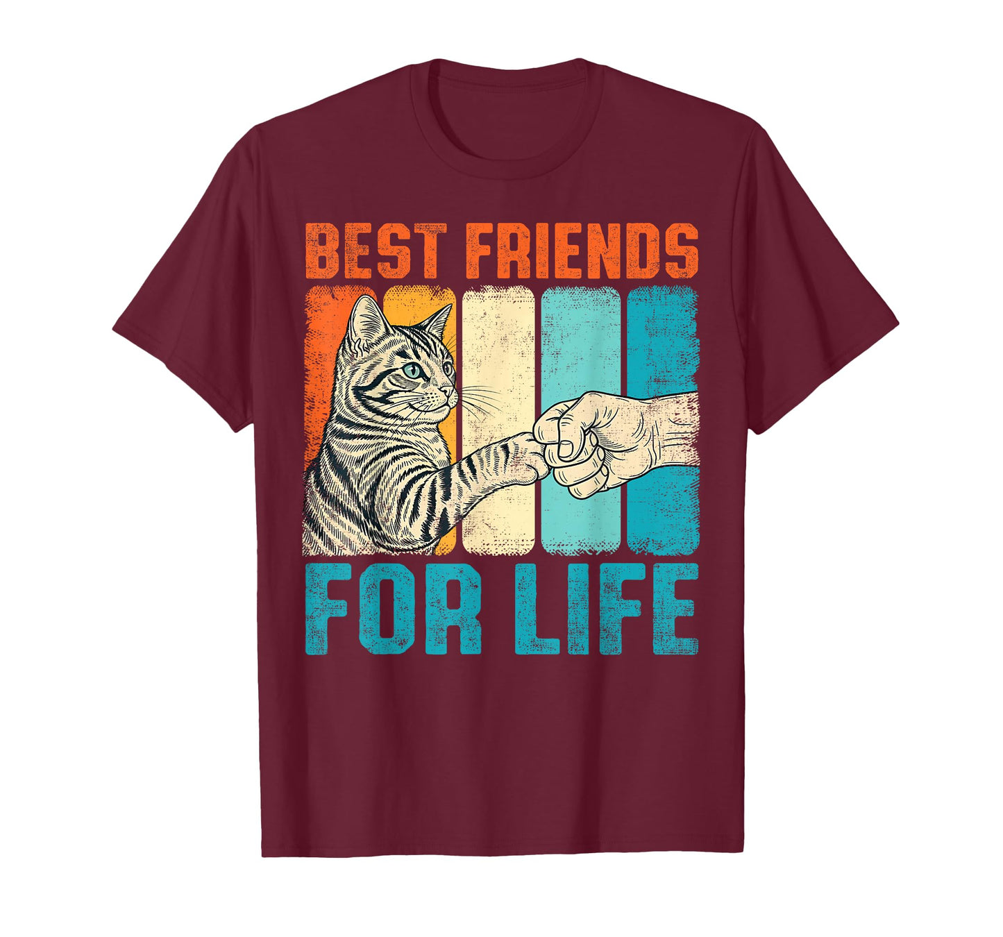 Funny Cat Best Friends for Life Fist Bump T-Shirt