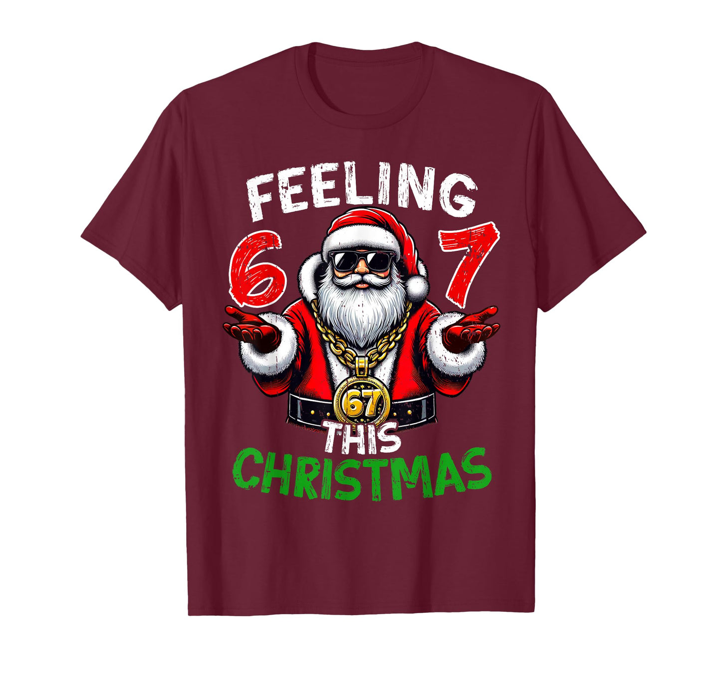 Funny 67 Santa Christmas Shirts Kids Teen Boys 6-7 Six Seven T-Shirt