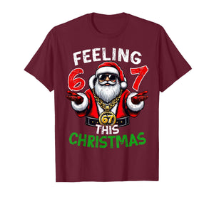 Funny 67 Santa Christmas Shirts Kids Teen Boys 6-7 Six Seven T-Shirt