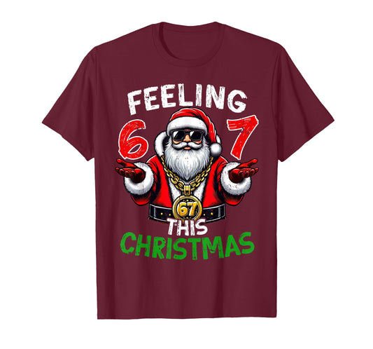 Funny 67 Santa Christmas Shirts Kids Teen Boys 6-7 Six Seven T-Shirt
