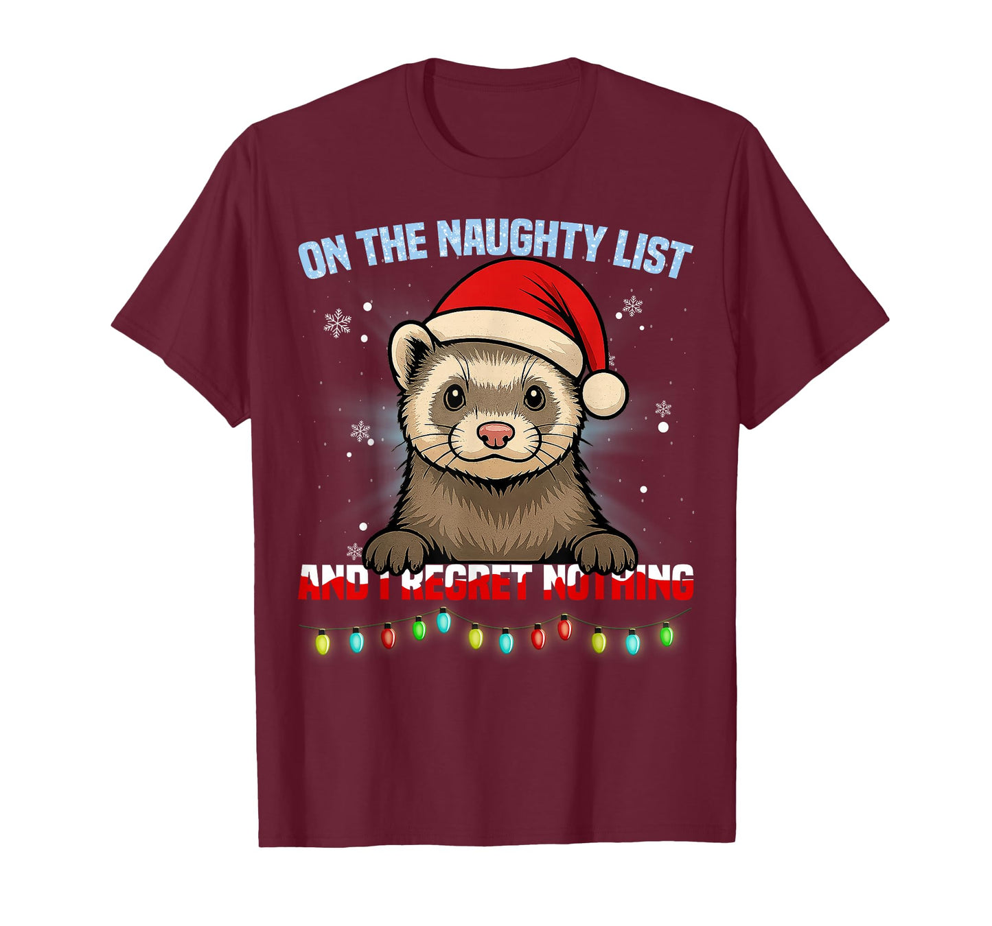 Funny Ferret Christmas Santa Hat Xmas Gifts Men Women Kid T-Shirt