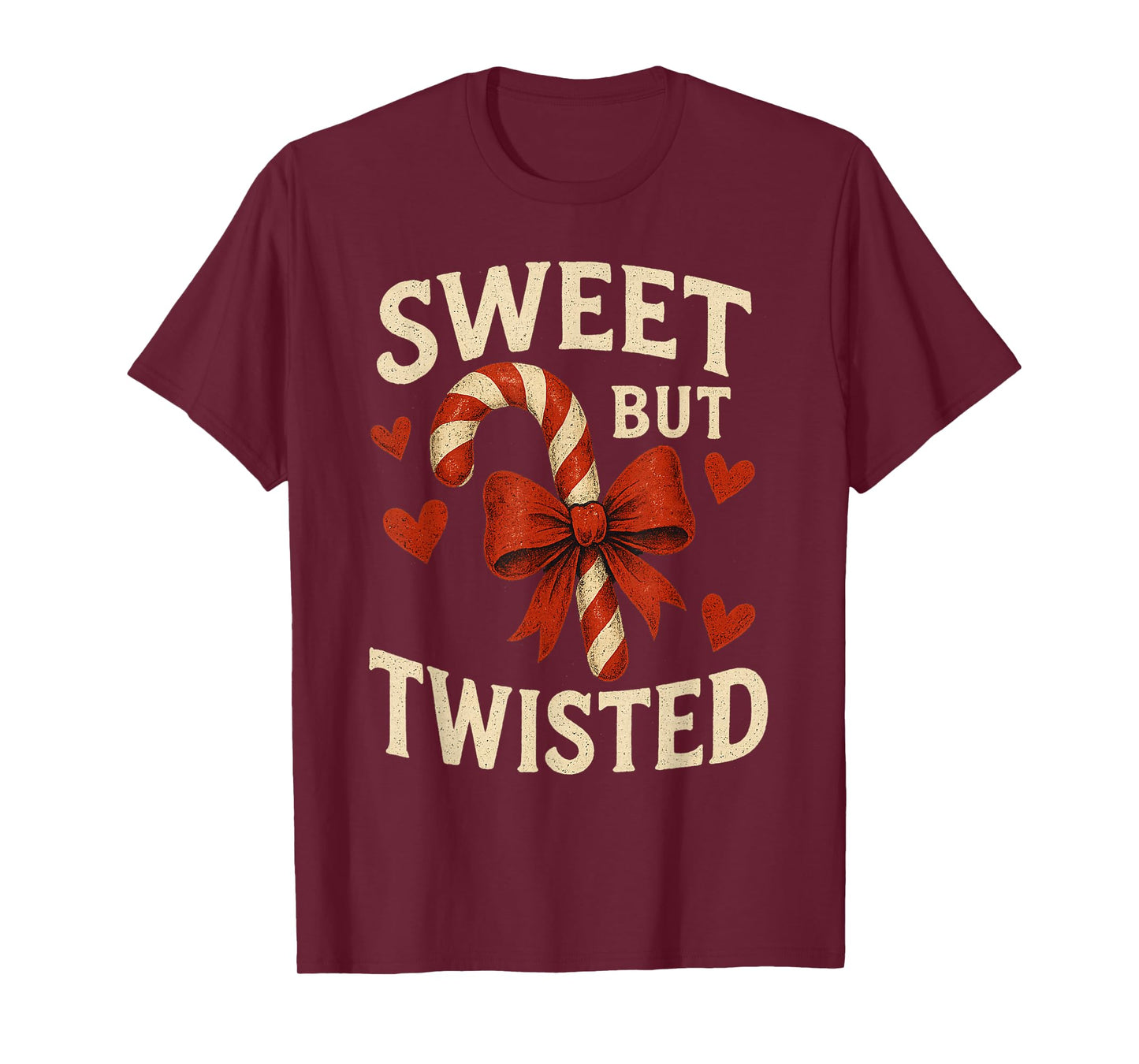 Sweet But Twisted Funny Christmas Candy Cane Xmas Holiday T-Shirt