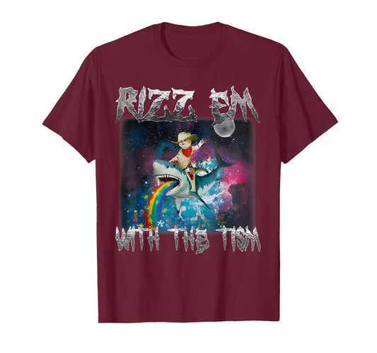 Rizz 'em with The 'tism Funny Meme Shark Autism Awareness T-Shirt