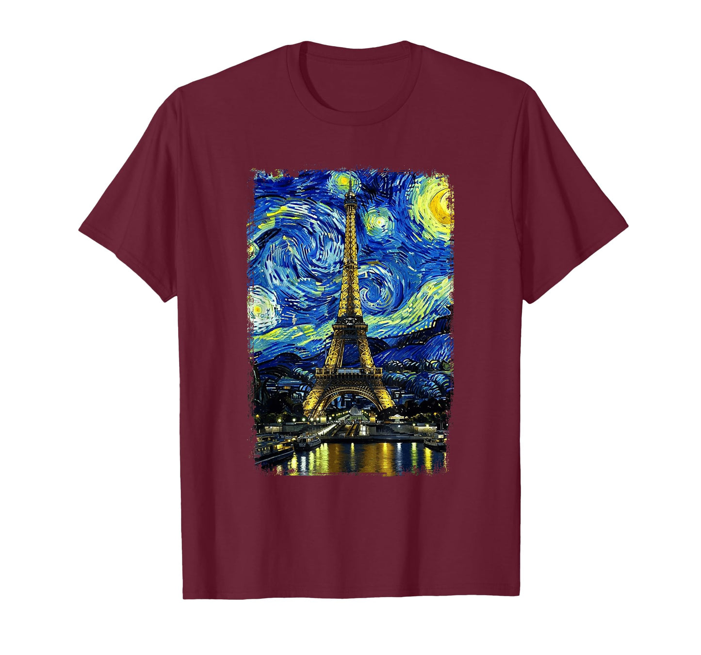 Eiffel Tower Van Gogh Starry Night Paris France Travel T-Shirt