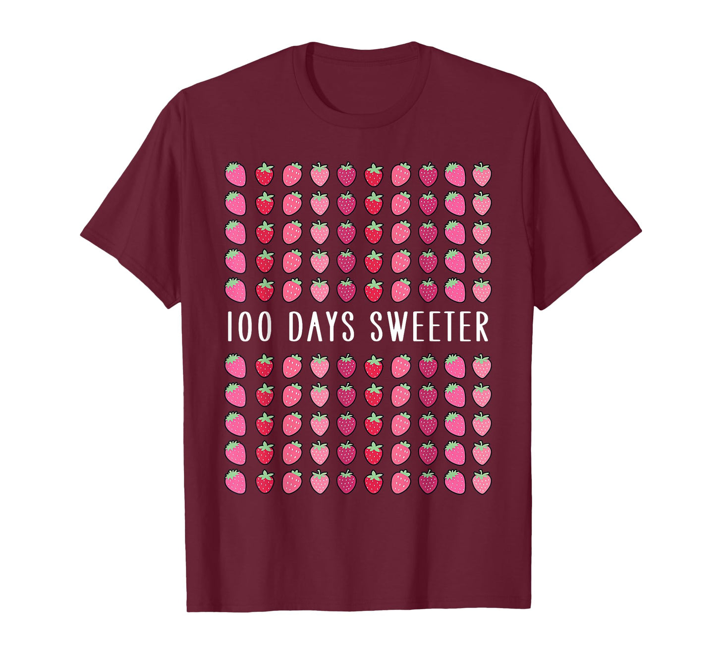 100 Days Sweeter Strawberry 100 Days of School Teacher Kids T-Shirt