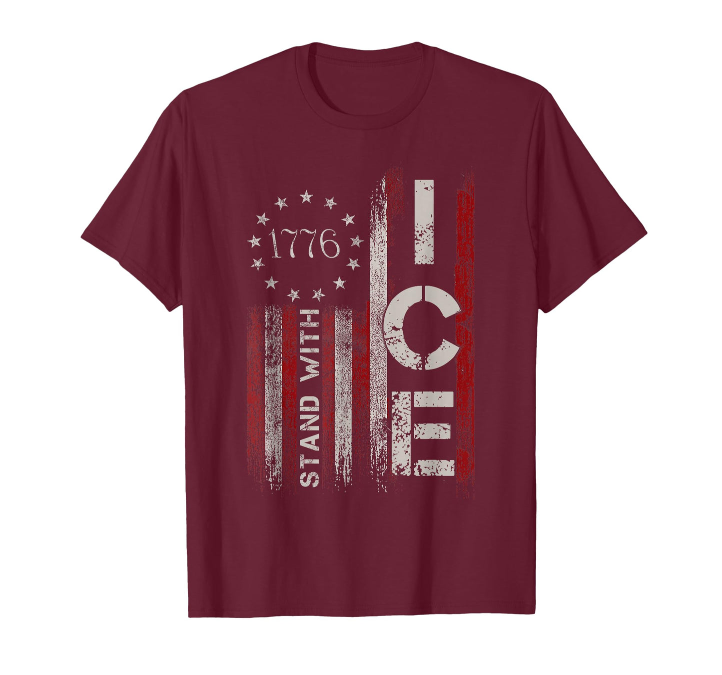 Support ICE Immigration Officers American Flag Border Patrol T-Shirt