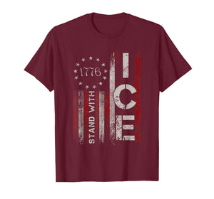 Support ICE Immigration Officers American Flag Border Patrol T-Shirt