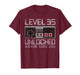 Level 35 Unlocked 35th Birthday 35 Year Old Video Gamer Men T-Shirt