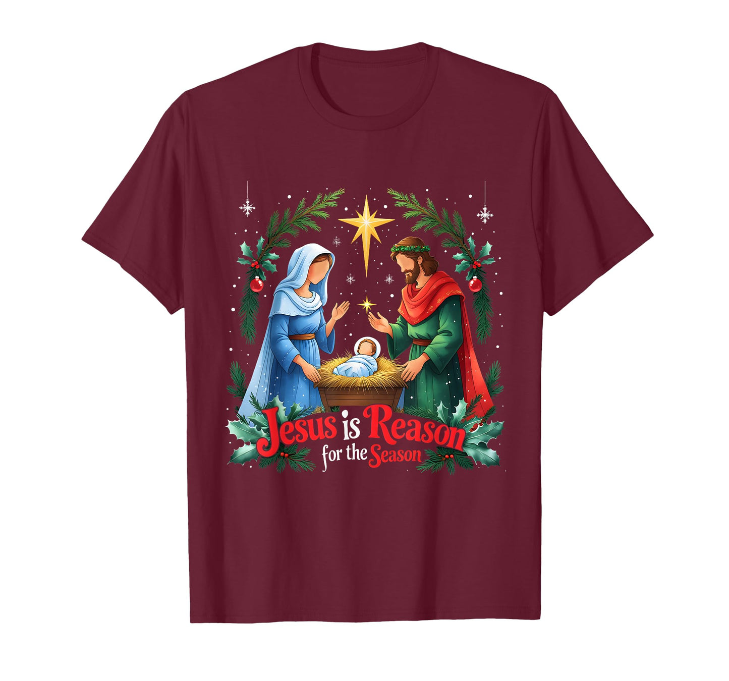 Jesus Reason for The Season Nativity Christmas Design T-Shirt