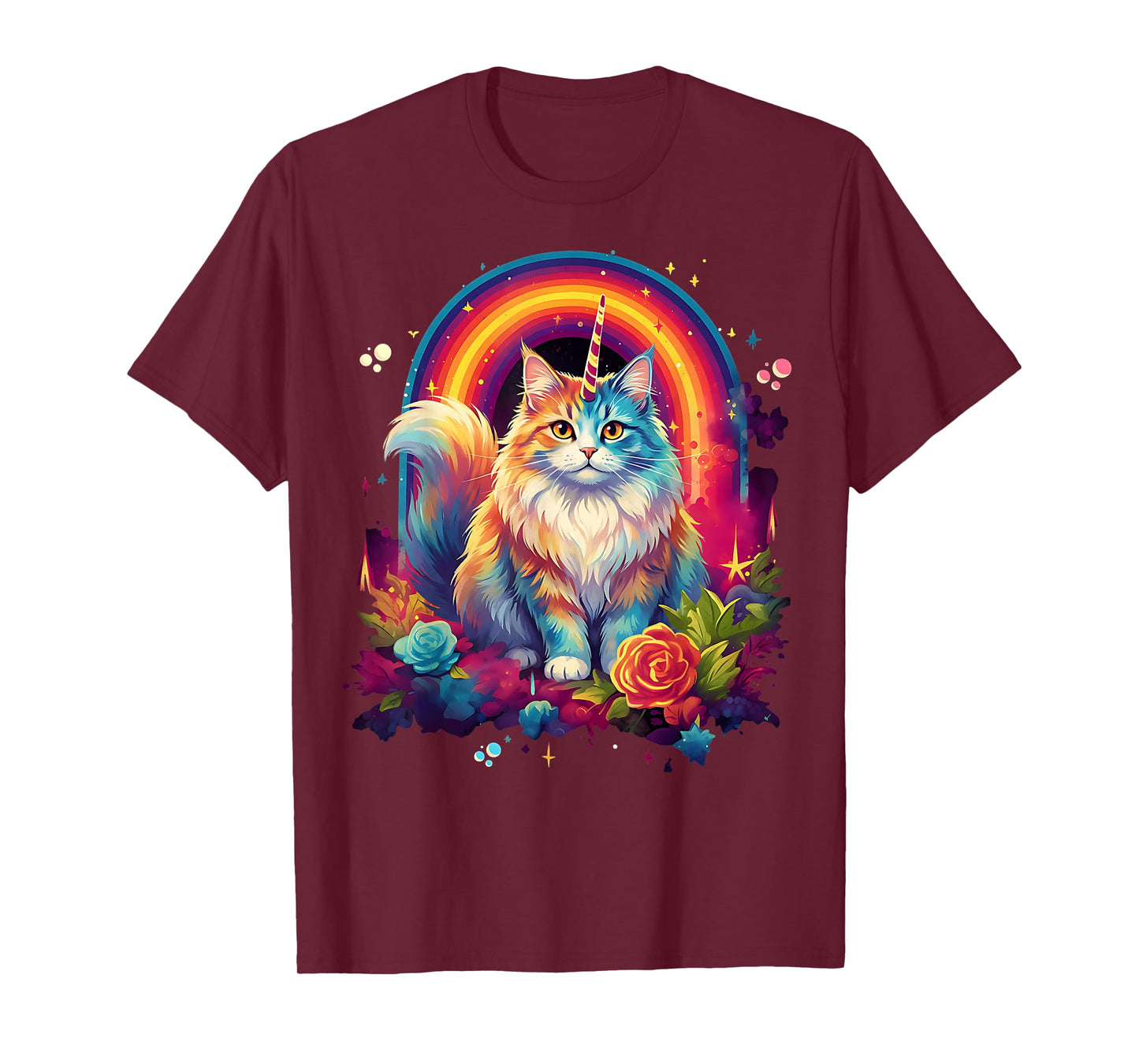 Kawaii Rainbow Kitty Caticorn Mainecoon Cat Unicorn Magical T-Shirt