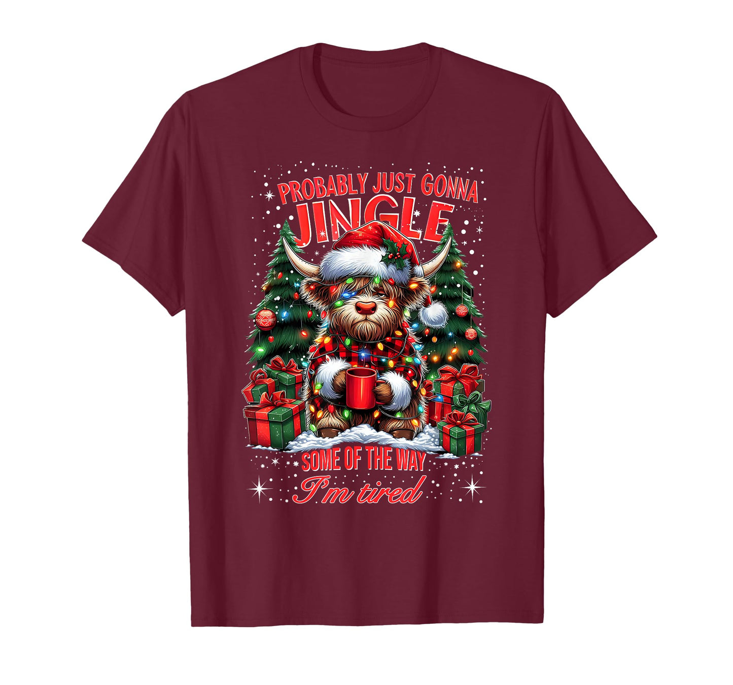 Probably Just Gonna Jingle Funny Christmas Cow T-Shirt