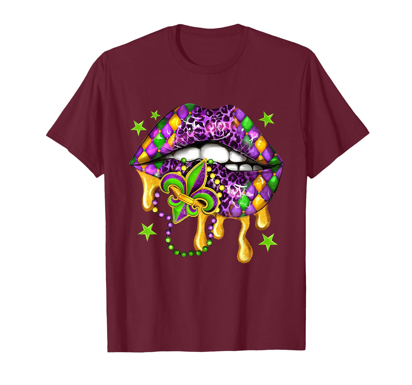 Let The Shenanigans Begin Mardi Gras Lips Carnival Holiday T-Shirt
